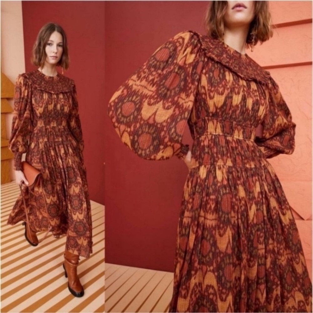 ULLA JOHNSON Nadira Midi Dress Sz 4 - Picture 3 of 4
